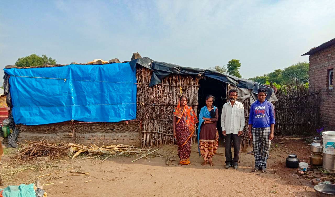 Jamuna with her family at their home in Nav Kh, a Nathjogi village: 'I was thrilled with my achievement: in our community, no girl has ever passed Class 10'