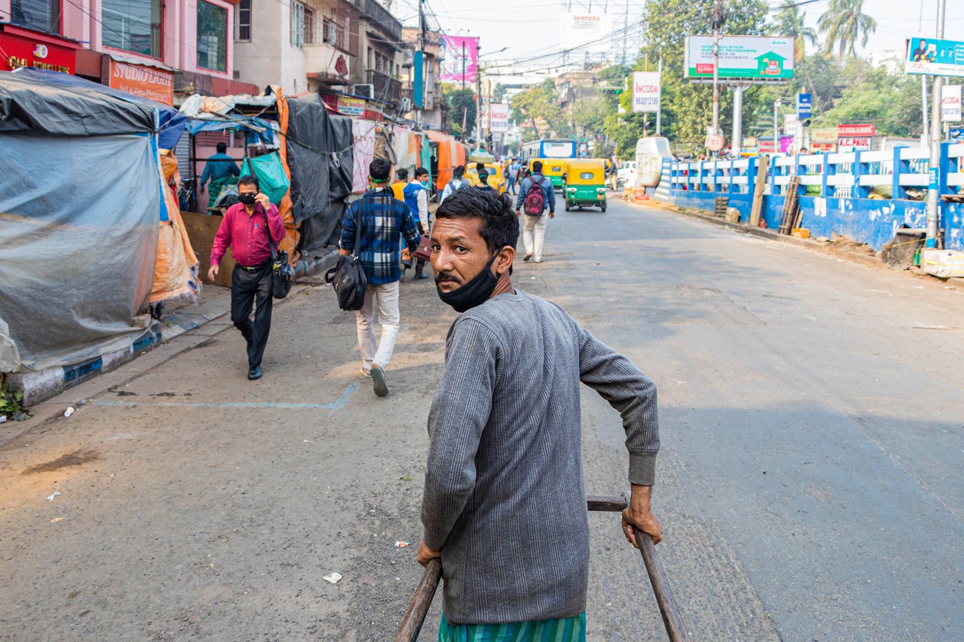 'I can easily pull the rickshaw with two passengers, even three, if the third is a child,' says Lallan, who came to Kolkata from Bihar 15 years ago