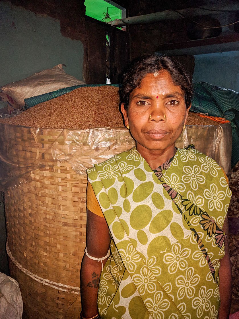 Nabeena Sagiri prefers to sell grain in the local market whenever her family needs money. She has five daughters and wants her children to be healthy and study well.