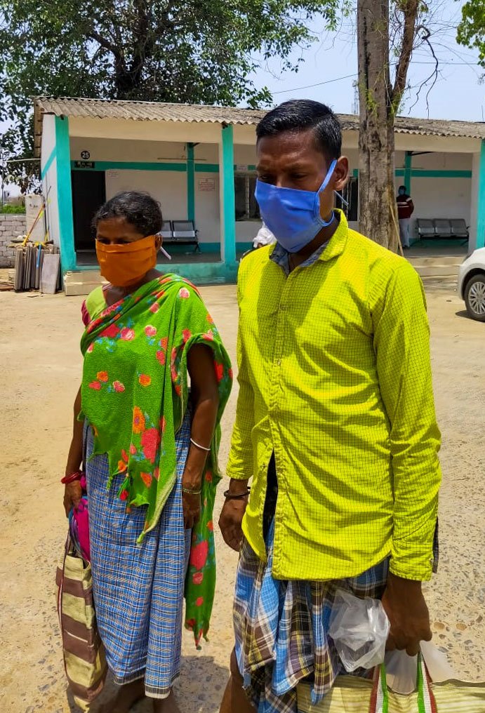 Jamlo's parents, Sukmati and Andoram; the family are Muria Adivasis