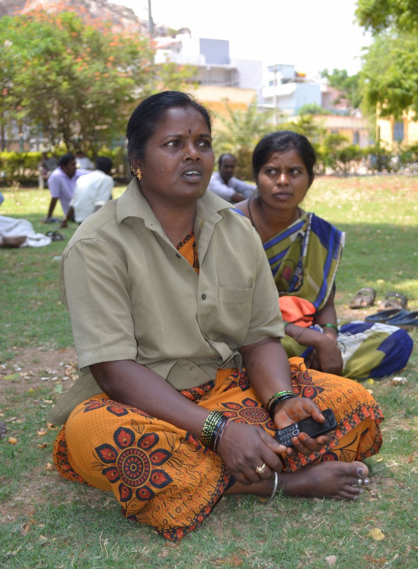 Sarojamma, a pourakarmika, says that local party leaders go as far as touching their feet before elections, but disappear soon after.