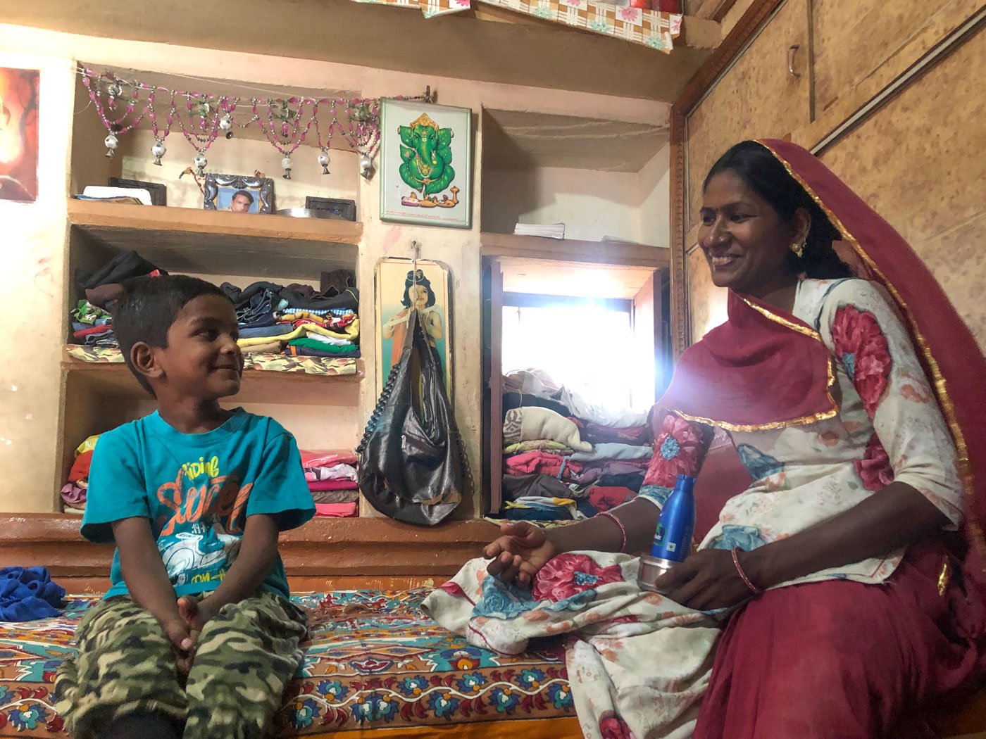 Champa and her 7 year old son Jigar.