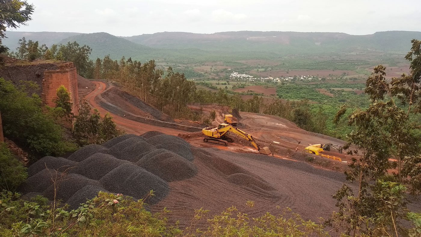 A view of an iron ore mining in Ramgad in Sandur