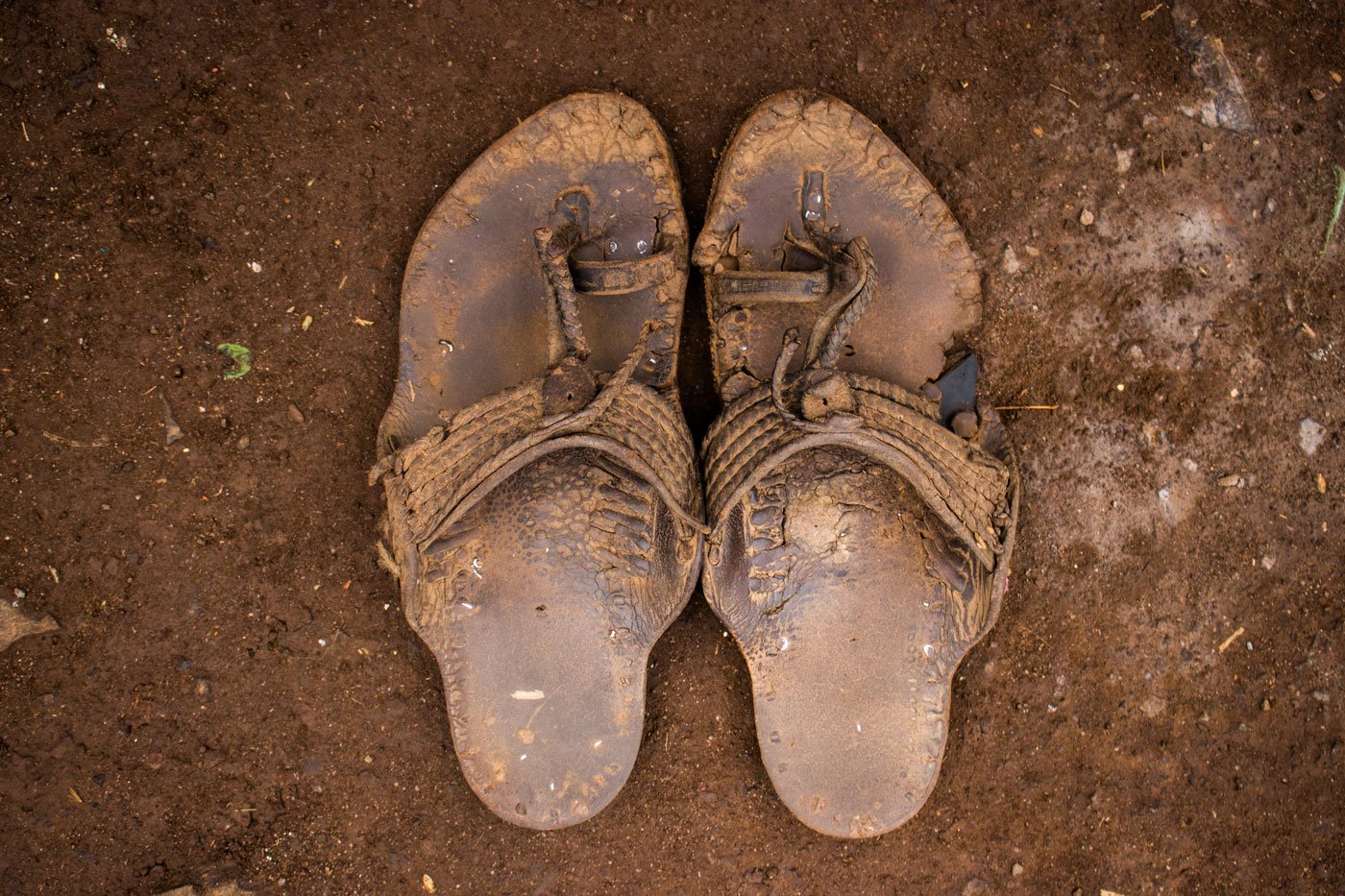 Right: The Kolhapuri chappal , greased with castor oil, which Narayan used several years back