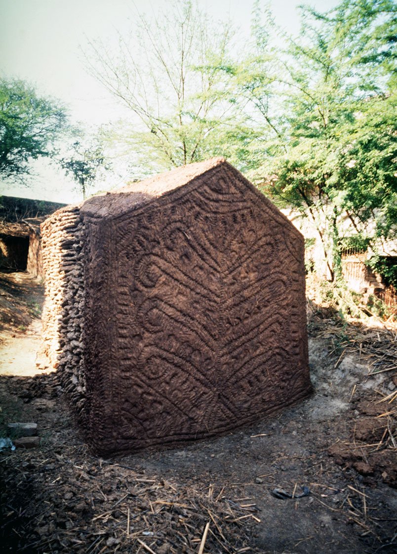 A pile of dung cakes