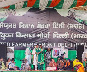 All speakers on the SKM platform the whole day were women from different walks of life. Anyone who wanted to convey their concerns could register and speak from the dais.