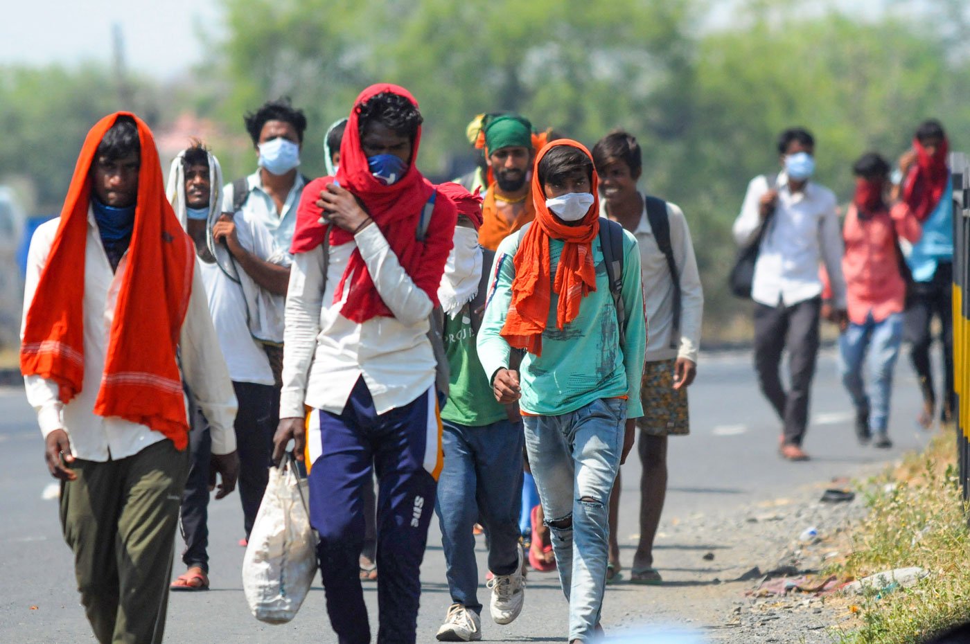 Millions of migrants walked long distances to return home during the lockdown; some came by trucks or other vehicles as there was no public transport