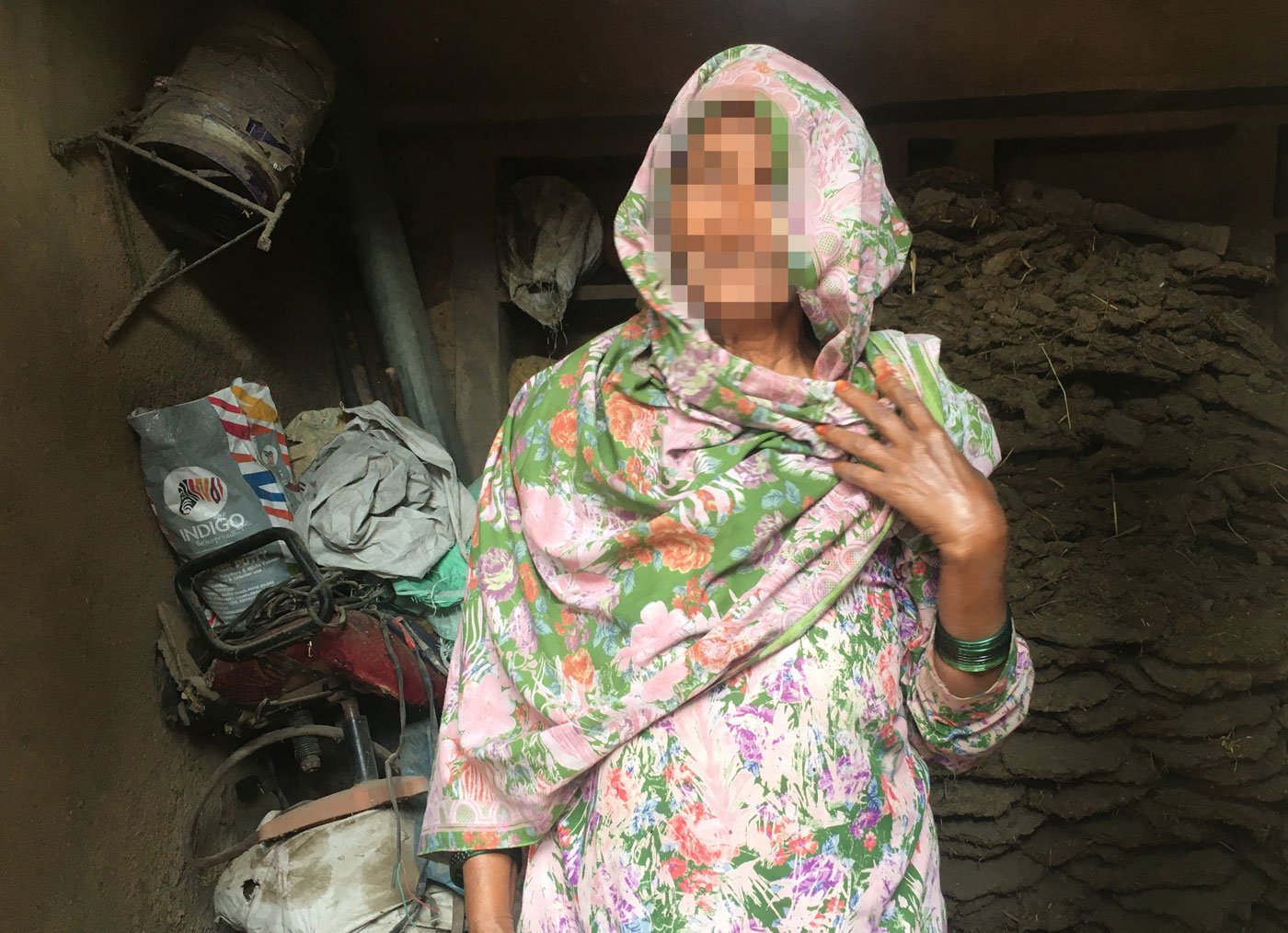 Hadiyah (left) at her one-room house: 'We gather all the old women who wish to see a doctor. Then we walk along'. The PHC at Nuh (right), seven kilometres from Biwan