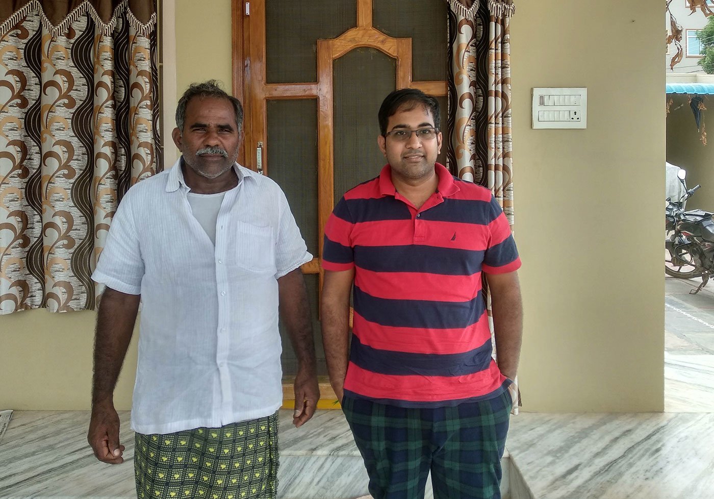 Nagamalleswara Rao with his US returned son, Tirupathi Rao.