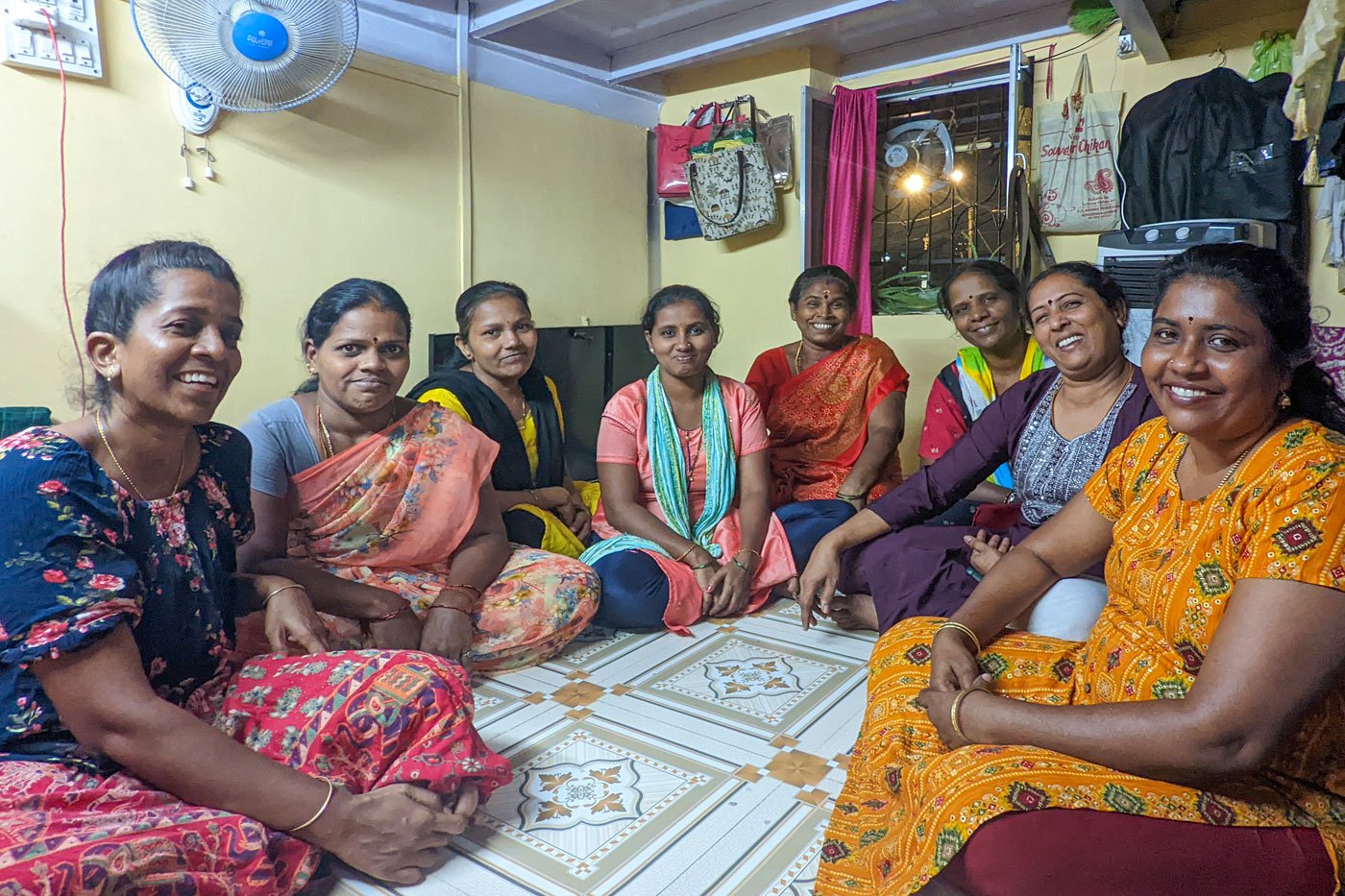 Vennila with women in her self-help group, Magizhchi Magalir Peravai