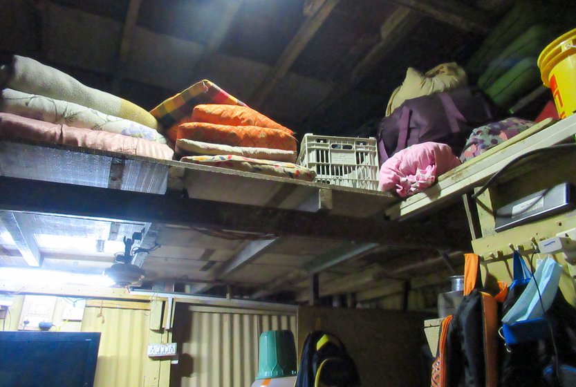 Now he is confined to a 150 square feet airless room, and is fearful of his family losing that room too someday