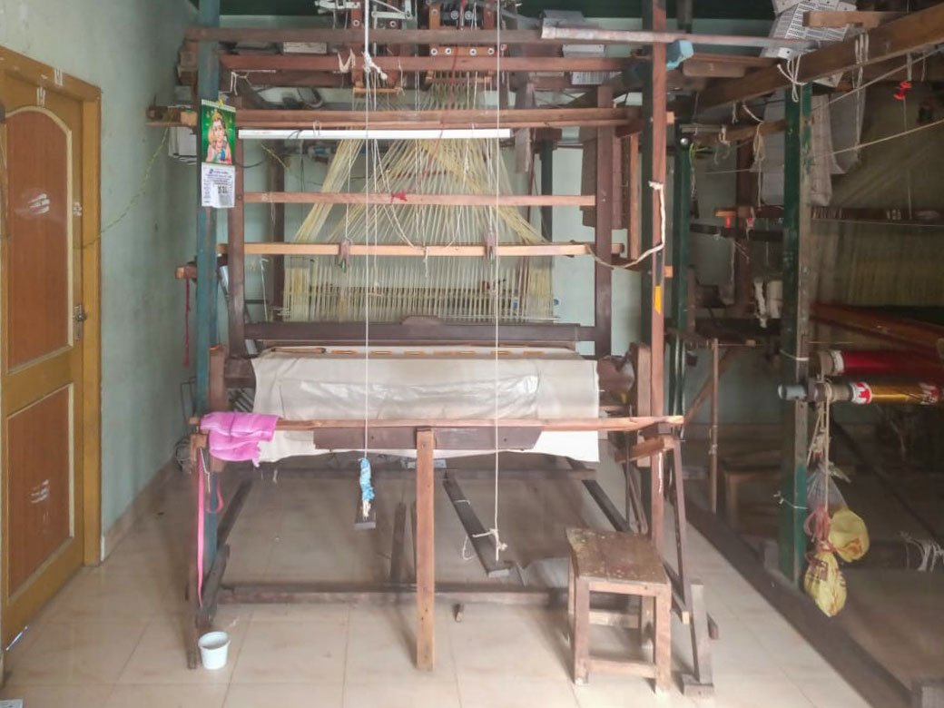 In Kancheepuram, Tamil Nadu, master weavers and national award winners B. Krishnamoorthy and B. Jayanthi: 'Weavers keep calling [since the lockdown began] asking for loans of Rs. 2,000-3,000 for food'

