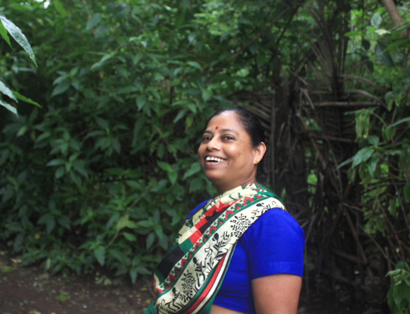 Right: Pramila Bhoir: 'I believe that trees should not be felled…'