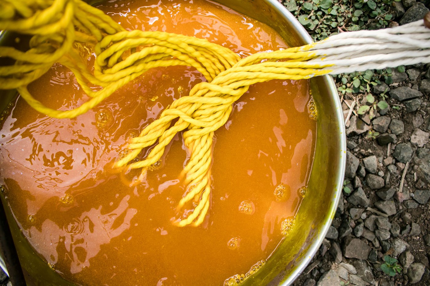 The powdered colours the Bhores use to make ropes for the Bendur festival in June, cannot be obtained from Miraj in the lockdown. 'Already we are late', says Amit