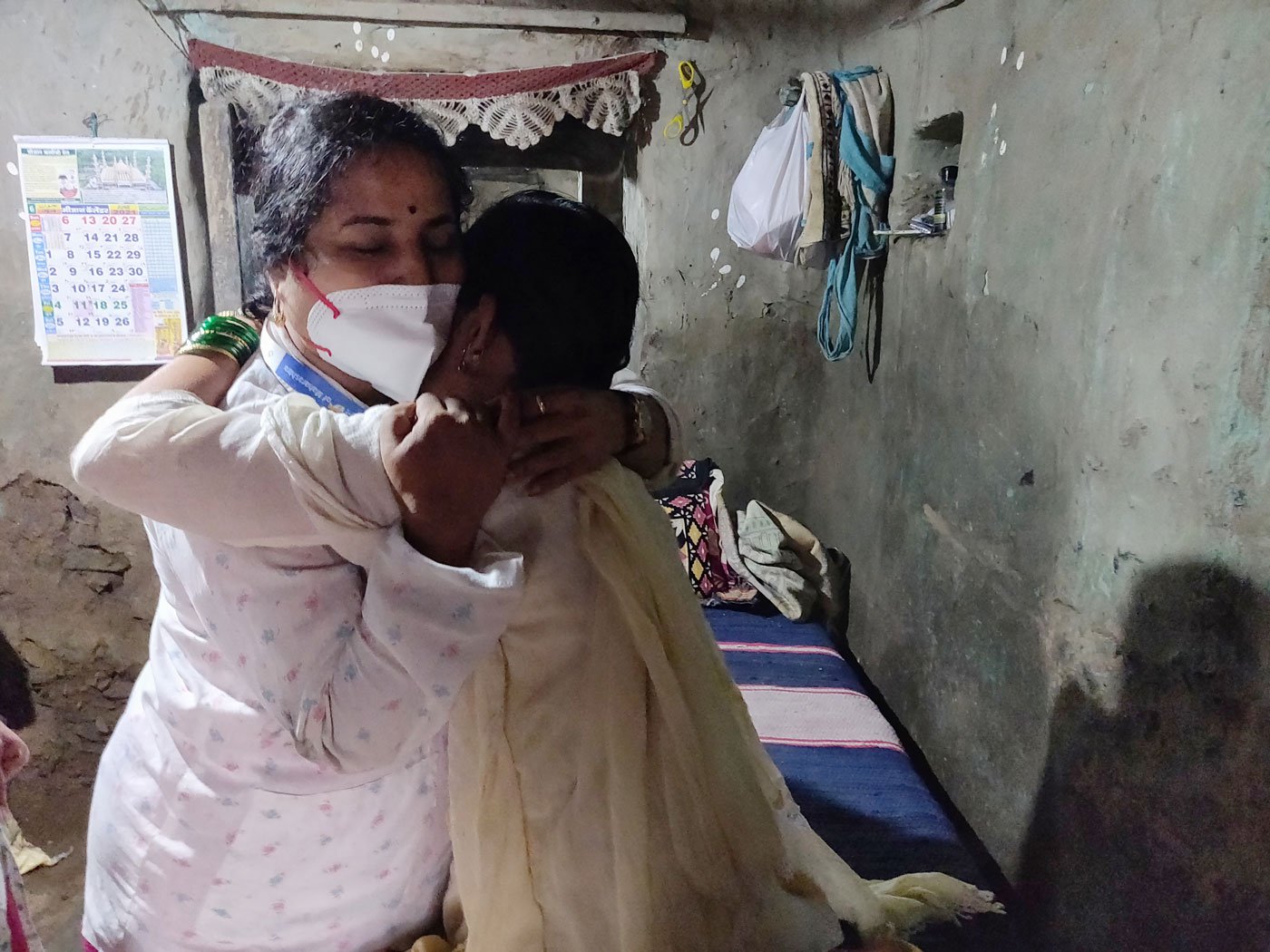Netradipa hugs a woman battling suicidal thoughts