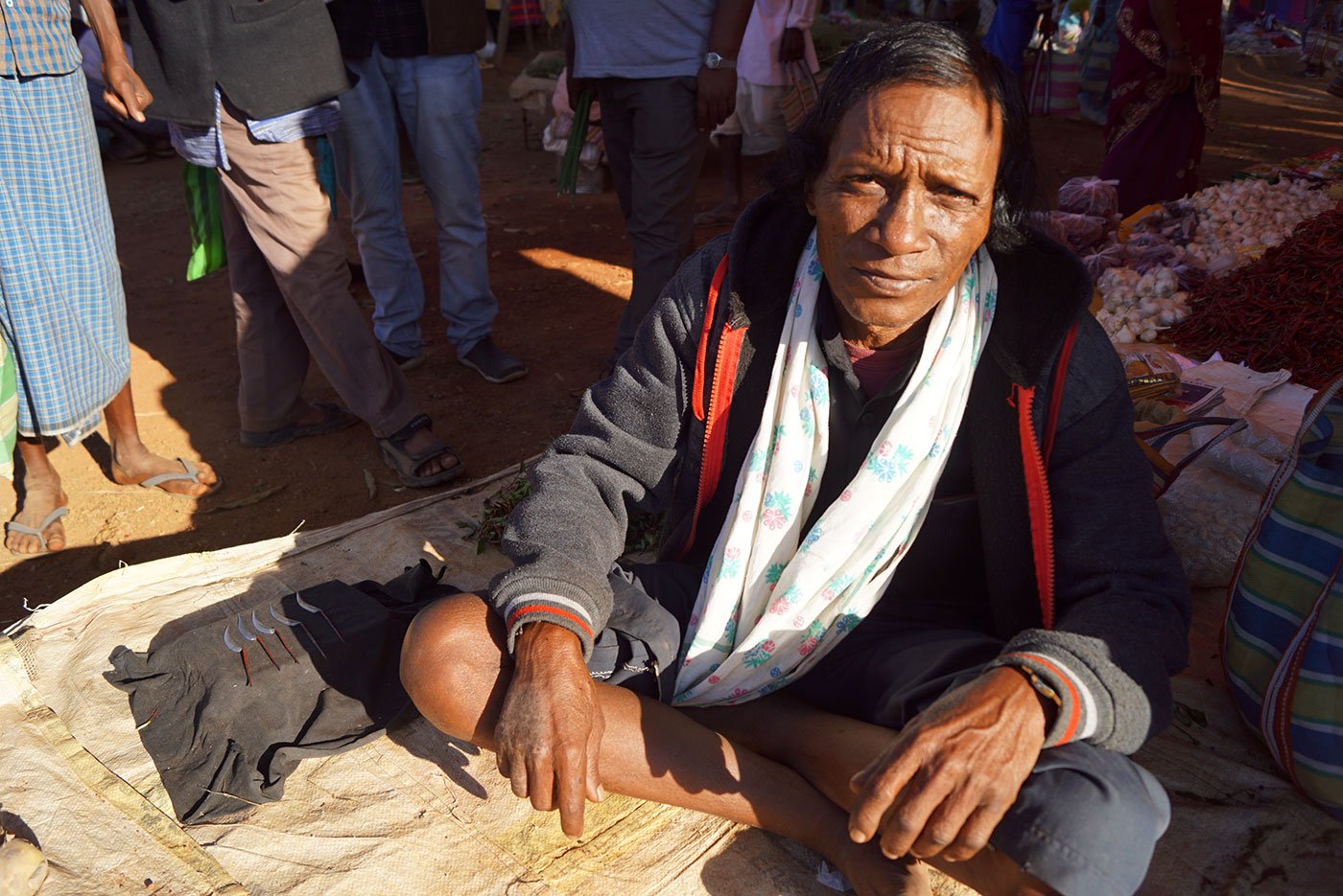 Brij Lal, an ironsmith from Bidapal village in Antagarh block sells the blades attached to cocks’ claws during a fight. He prices them at Rs. 100 because, he says, “it takes a lot of hard work to make it sharp.”