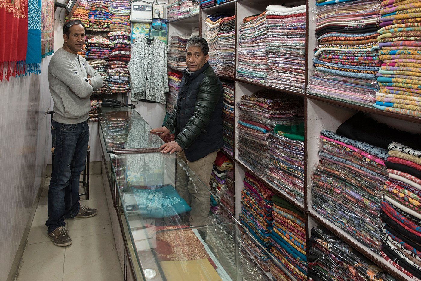 Niaz Ahmed, the owner of a pashmina shawls shop in Lal Chowk, Srinagar, has been in pashmina trade for decades and says he has seen good times when the demand of pashmina was good as were his profits. Mashqoor Sheikh, now 44 has been in family’ pashmina business since his teens, and shifted from weaving to wholesale to try and earn more
