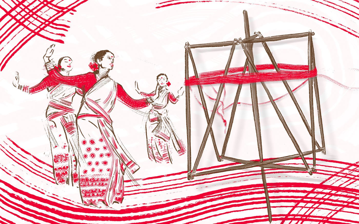 Distanced from the traditional weaving practice, the young generation in Assam don't know words like sereki , or what it means to 'dance like a sereki' when we sing a Bihu song
