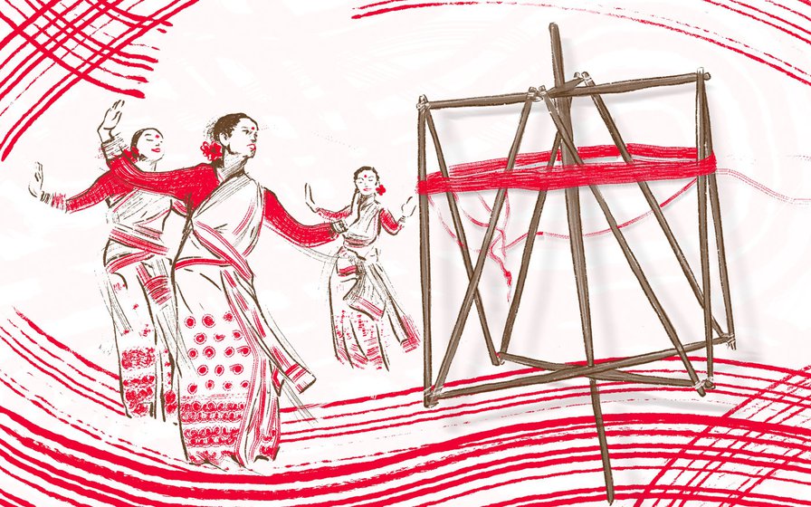 Distanced from the traditional weaving practice, the young generation in Assam don't know words like sereki , or what it means to 'dance like a sereki' when we sing a Bihu song