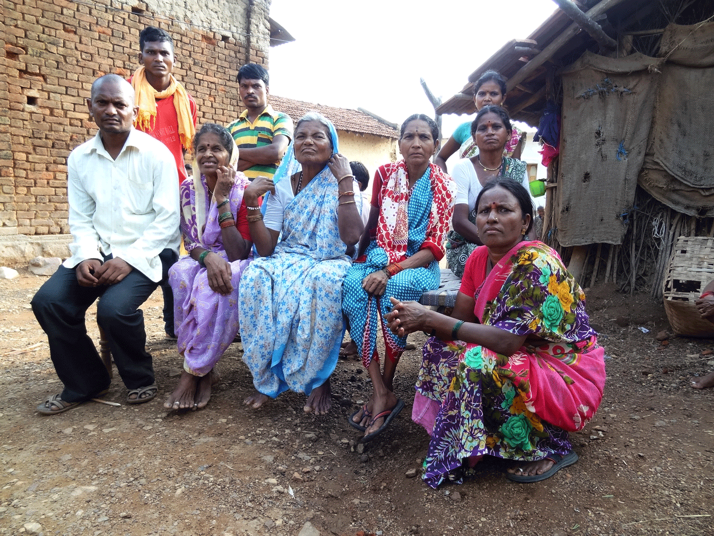 Ramabai Gedam (centre) in Murmadi, Chandrapur. Her husband Mahadev was the second victim of tiger attacks in two months in this village