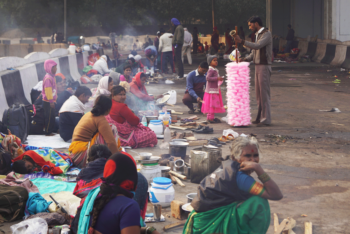 Families, who had come to Delhi due to the drought back home