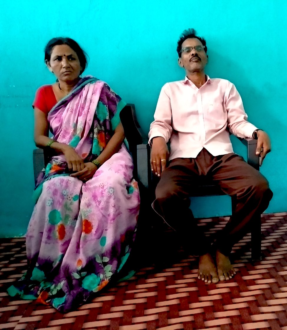 Chetan Khobragade's siblings, cousins and parents. His death sank the people of Amgaon into a fearful and gloomy silence