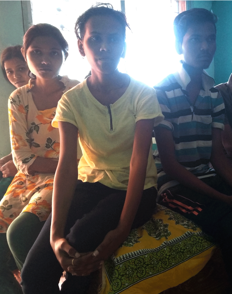 Chetan Khobragade's siblings, cousins and parents. His death sank the people of Amgaon into a fearful and gloomy silence