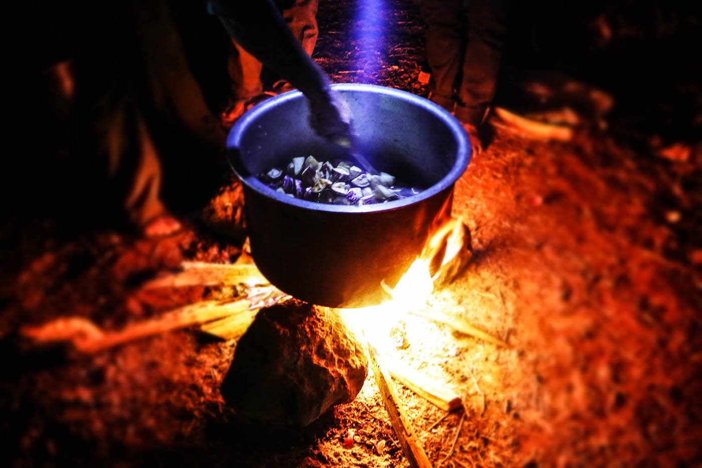 Utensil burning.