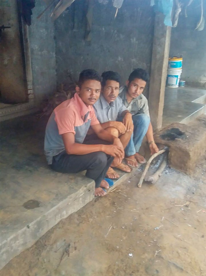 Rajendra (left), Ram (centre), Suresh (right) and Shubham Bahadur ran out of rations by April 12